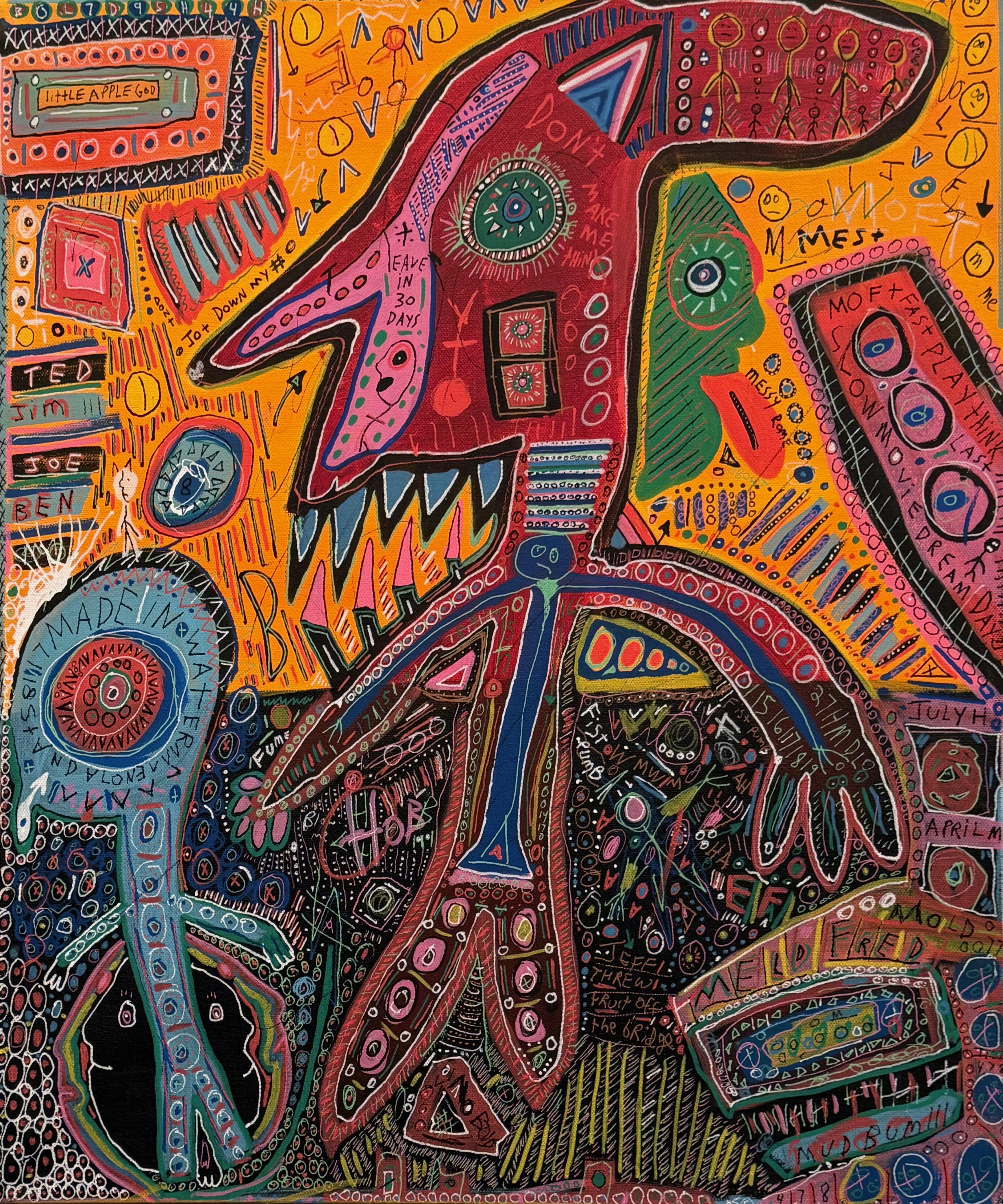 Joey Tepedino Abstract Painting - Bye Joey