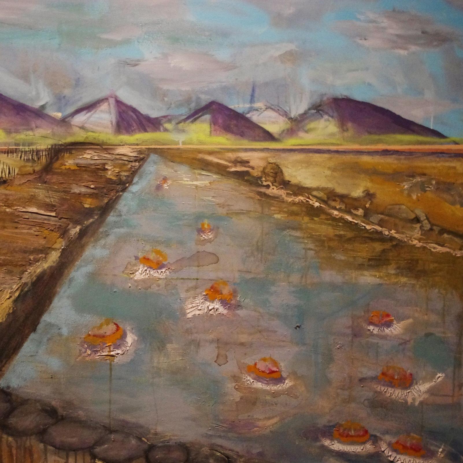 Dock, Pier, Mixed Media on Canvas - Abstract Mixed Media Art by Joey Thate