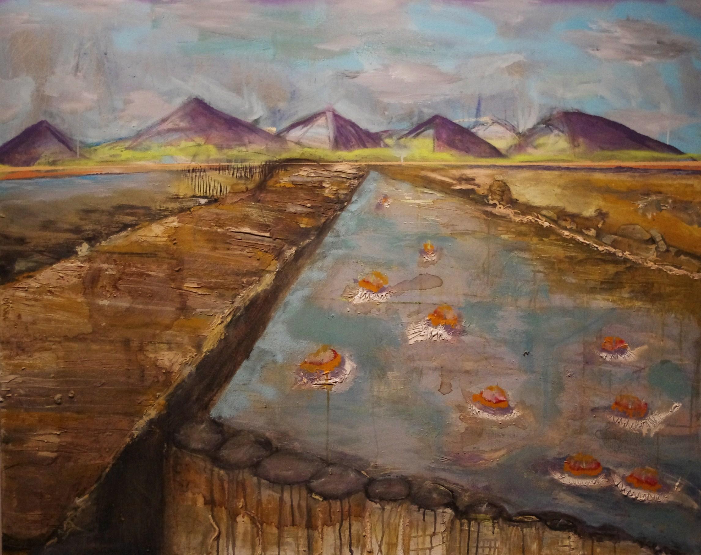 Dock, Pier, Mixed Media on Canvas - Mixed Media Art by Joey Thate