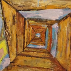 Flure I, Gemischte Medien auf Leinwand