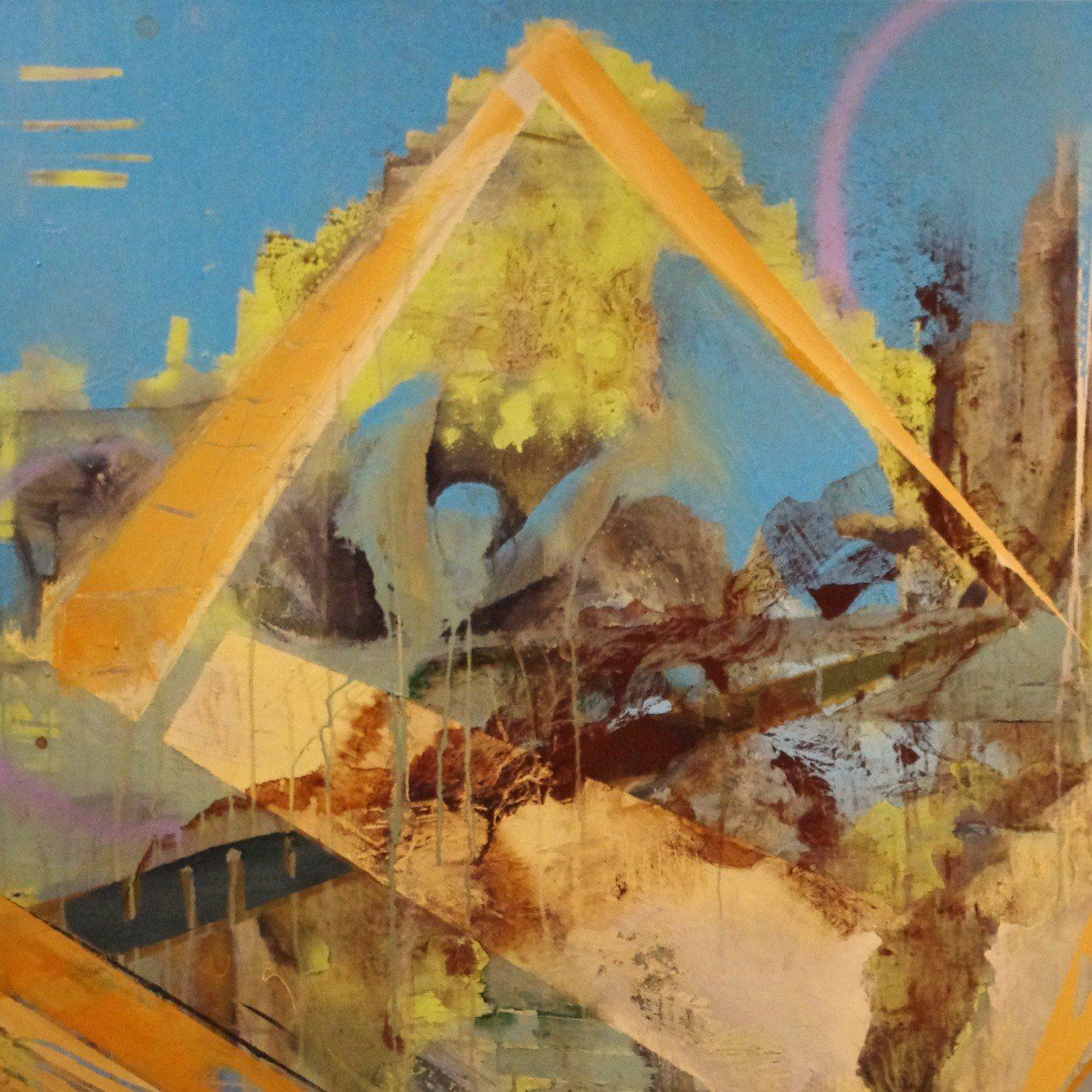 Cartes du ciel des chemins, techniques mixtes sur toile - Abstrait Mixed Media Art par Joey Thate