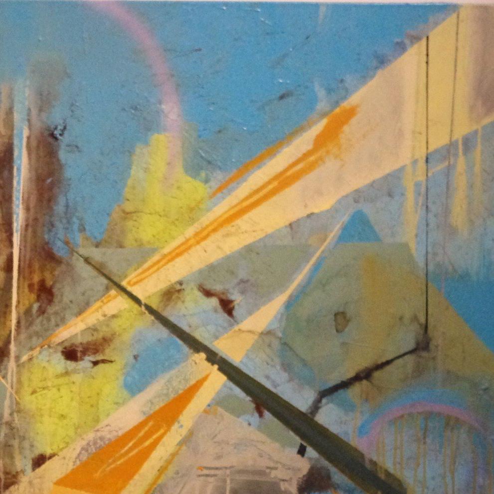 Paysage géométrique, espace.  : : Mixed Media : : Abstract : : Cette pièce est accompagnée d'un certificat d'authenticité officiel signé par l'artiste : : Prêt à accrocher : Oui : : Signé : Oui : : Emplacement de la signature : Au dos : : Toile : :