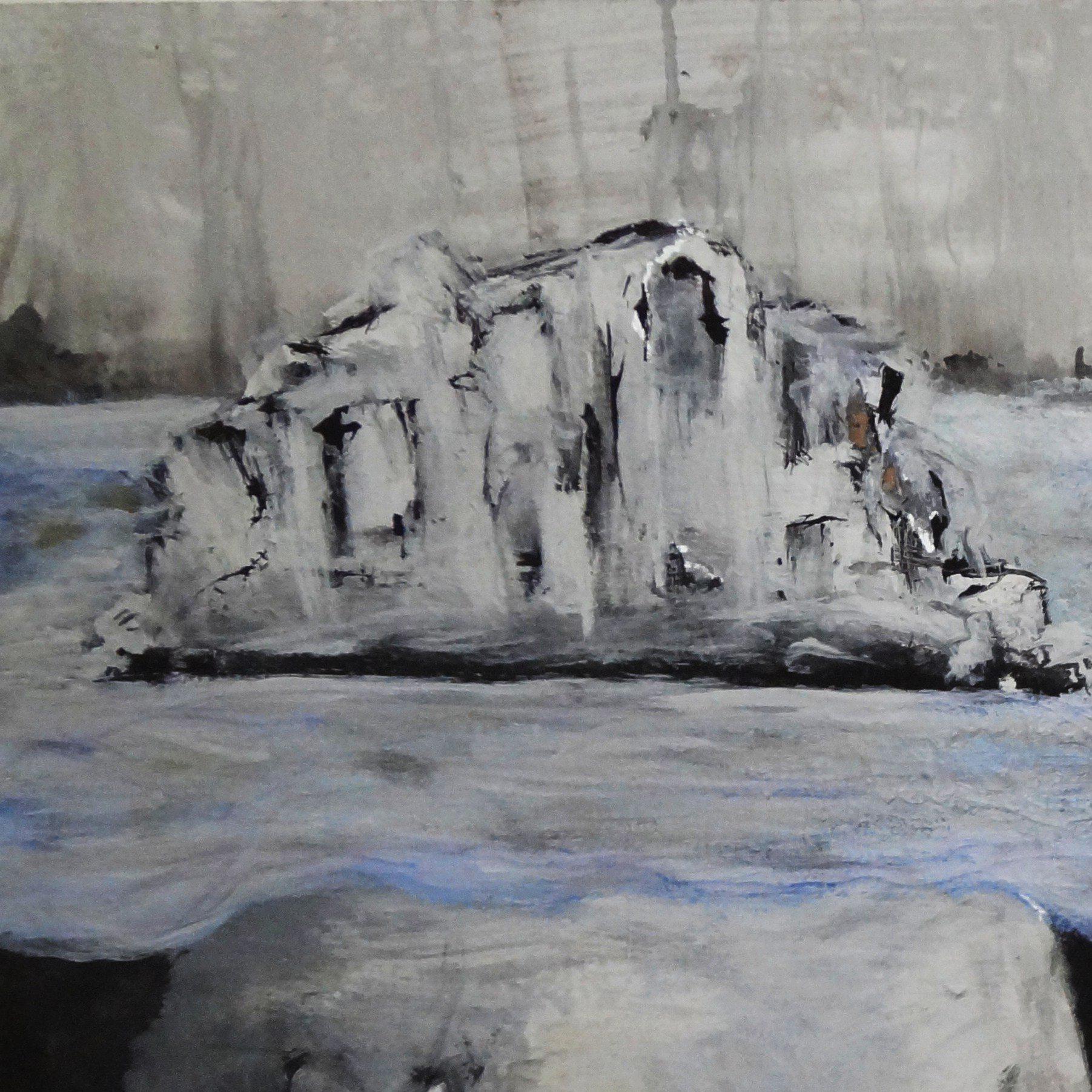 Nous flottons, techniques mixtes sur panneau de MDF - Abstrait Mixed Media Art par Joey Thate