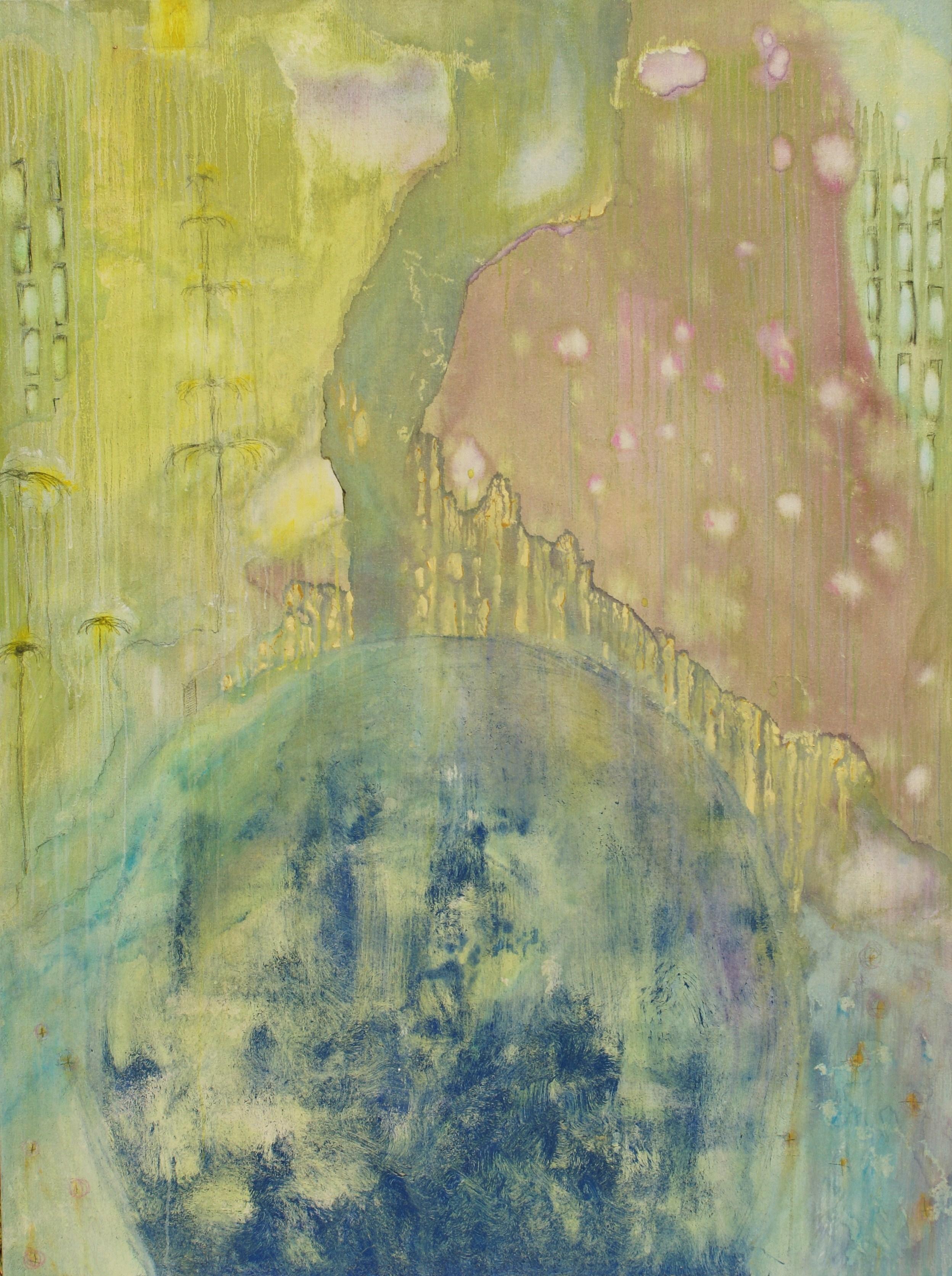 Abstract Painting di Joey Thate - Decimato a zero, Pittura, Olio su tela