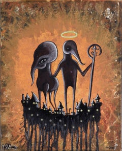 Entering the City - Surrealist Fantasy Landscape in Acrylic on Canvas