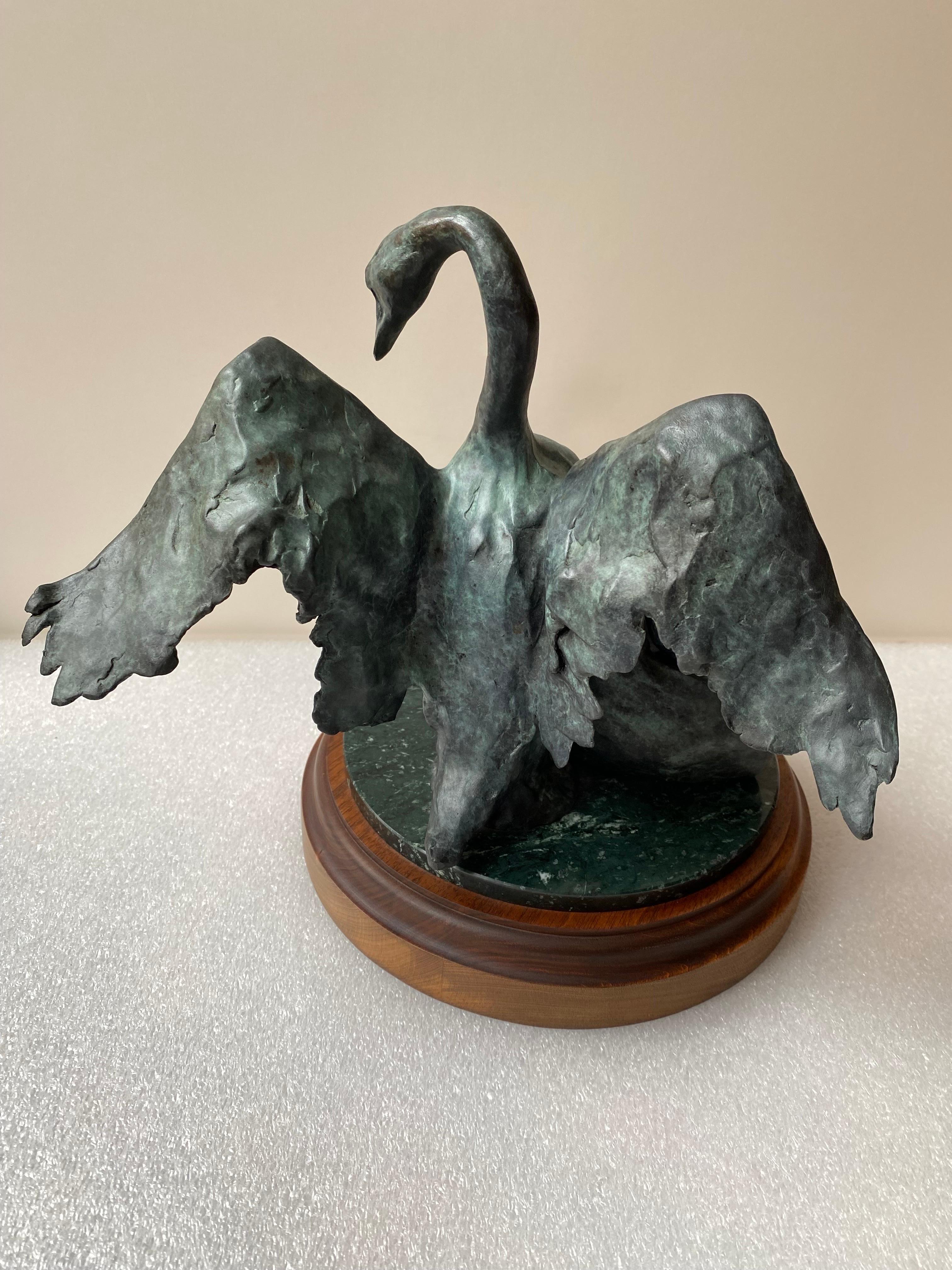 Late 20th Century Joffa Kerr 3/15 Bronze Swans For Sale