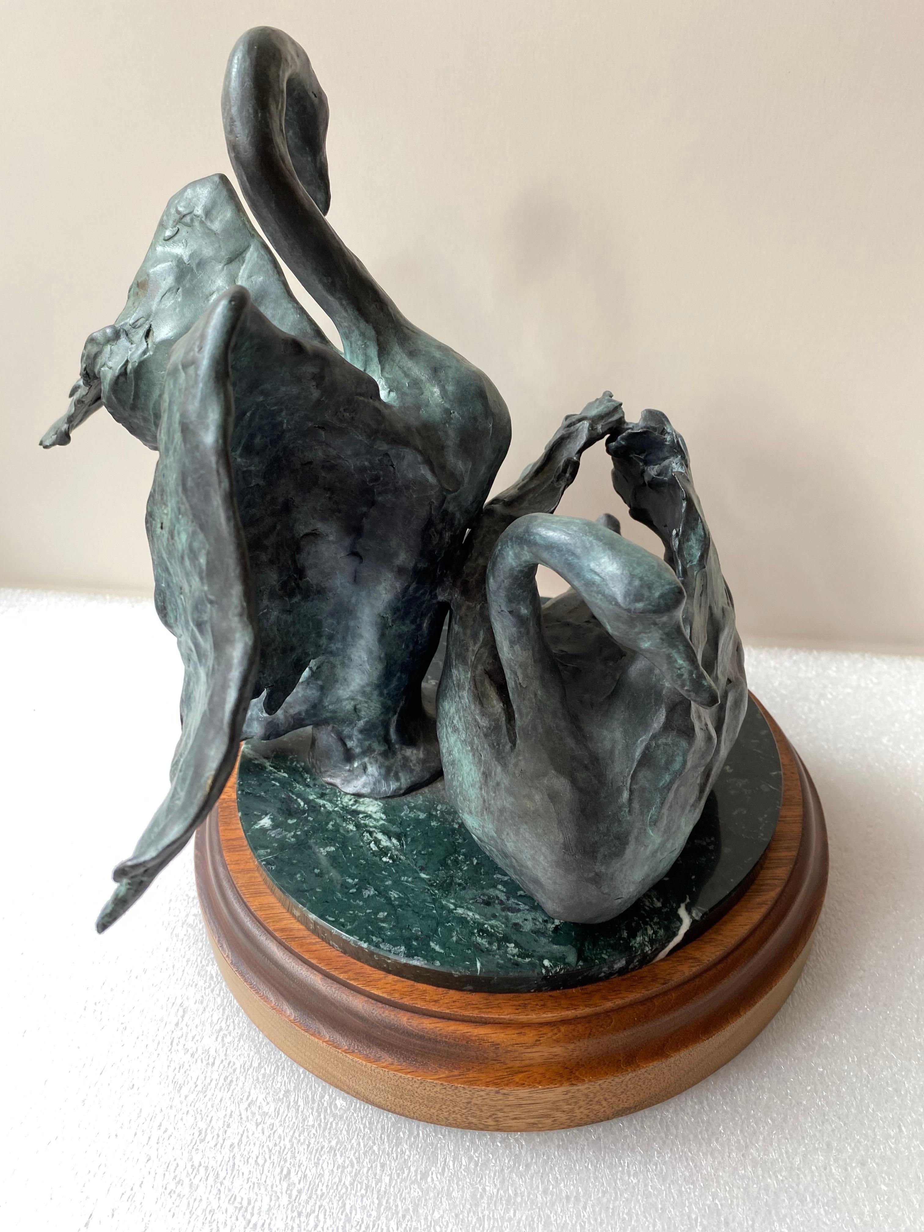 Joffa Kerr 3/15 Bronze Swans For Sale 1