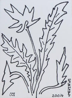 Foliage drawing , ink on paper by Indian Master Artist Jogen Chowdhury