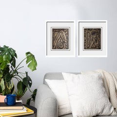 Untitled, Abstract, Mixed media on Board by Artist Jogen Chowdhury "In Stock