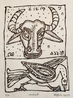 Sin título, Edición - 5/5, xilografía sobre papel de Jogen Chowdhury "En stock"