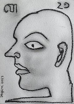 Untitled, Figurative, Charcoal on Paper by Artist Jogen Chowdhury "In Stock"