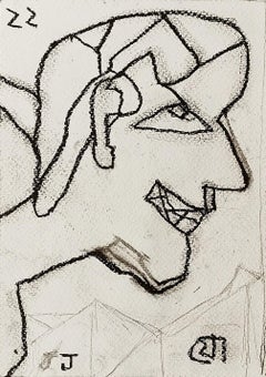 Pastel sec sur papier, sans titre, figuratif, Jogen Chowdhury « En stock »