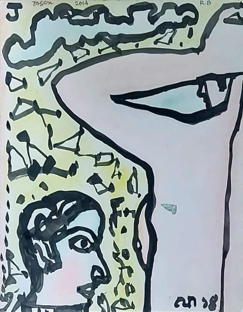 Jogen Chowdhury - Ohne Titel, 14 x 11 Zoll (ungerahmte Größe)
Tusche mit Pinsel & Trockenpastell auf Papier, 2014

Stil : Er hat einen immensen Beitrag dazu geleistet, junge Künstler in Indien zu inspirieren. Jogen Chowdhury hatte nach seiner