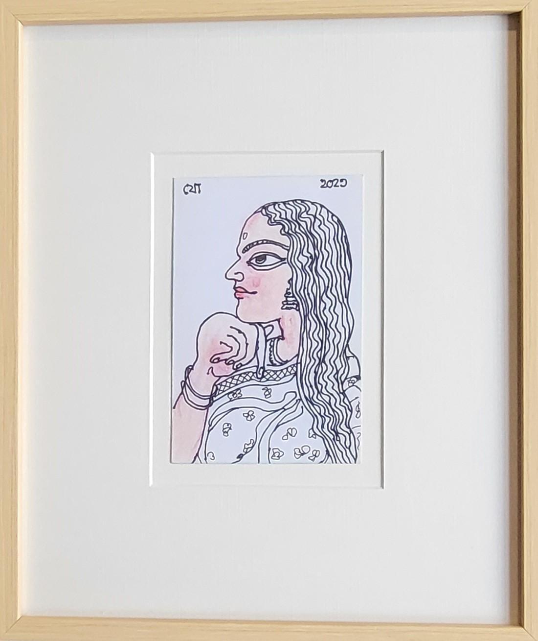 Untitled, Figurative, Mixed Media on Paper by Artist Jogen Chowdhury 