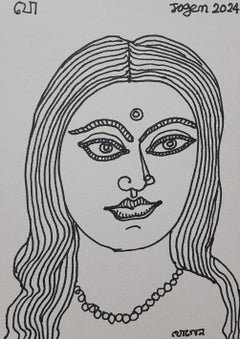 Sans titre, stylo et encre sur papier de l'artiste Jogen Chowdhury « En stock »