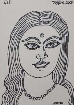 Senza titolo, Penna e inchiostro su carta dell'artista Jogen Chowdhury "In stock"