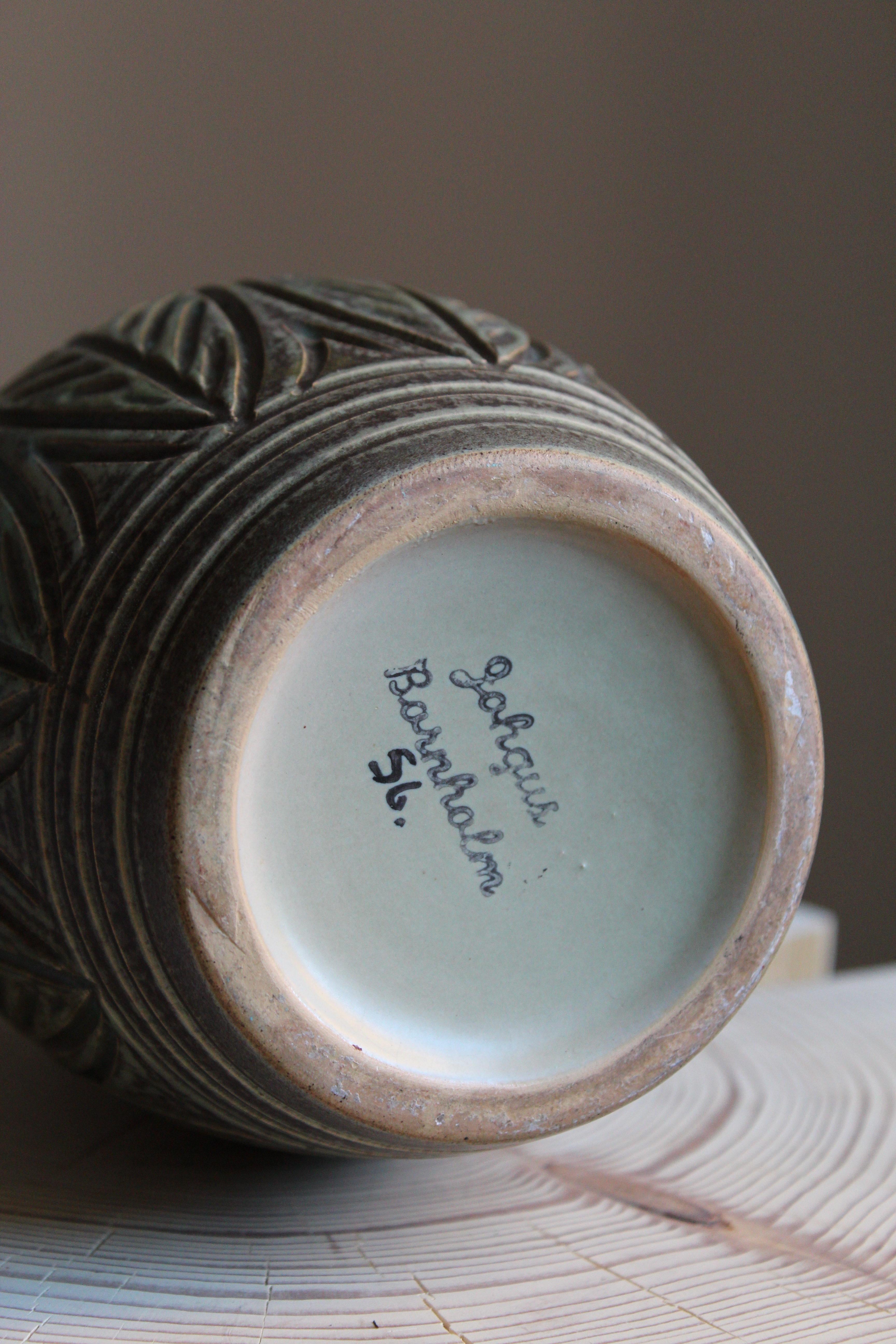 Mid-Century Modern Joghus Keramik, Pitcher or Vase, Stoneware, Bornholm, Denmark, 1956