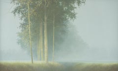 Mist Oil on Panel Landscape Contemporary Painting Trees forest Nature In Stock
