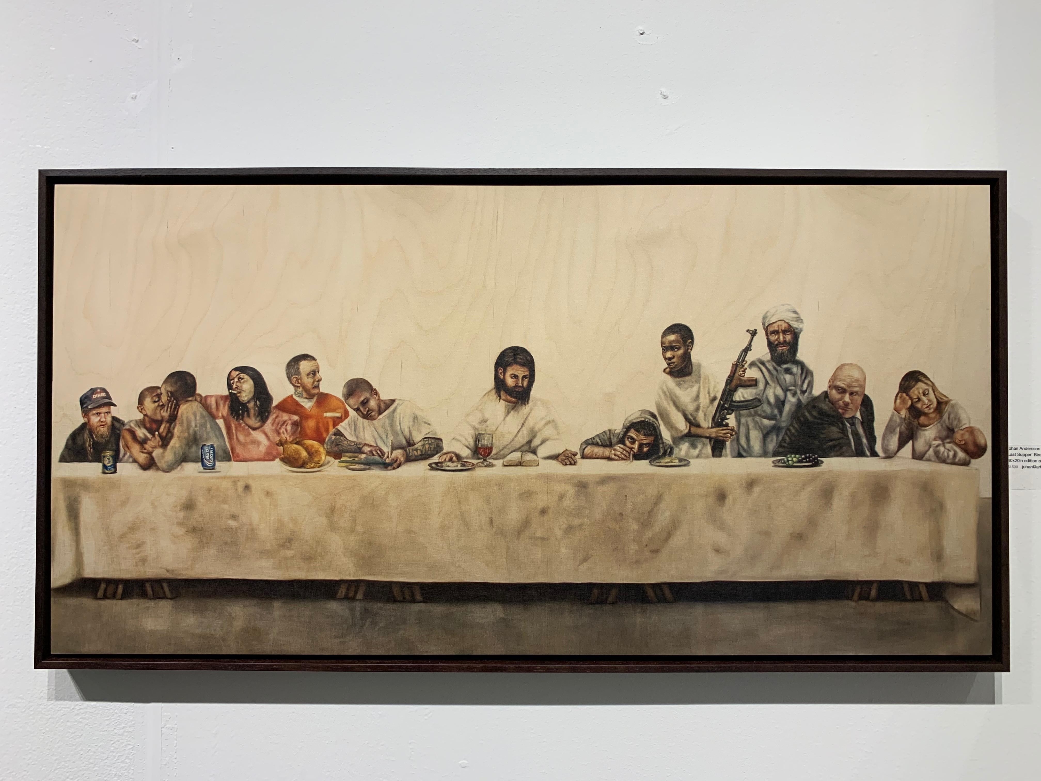 Johan Andersson Figurative Painting - Last Supper Birch wood print