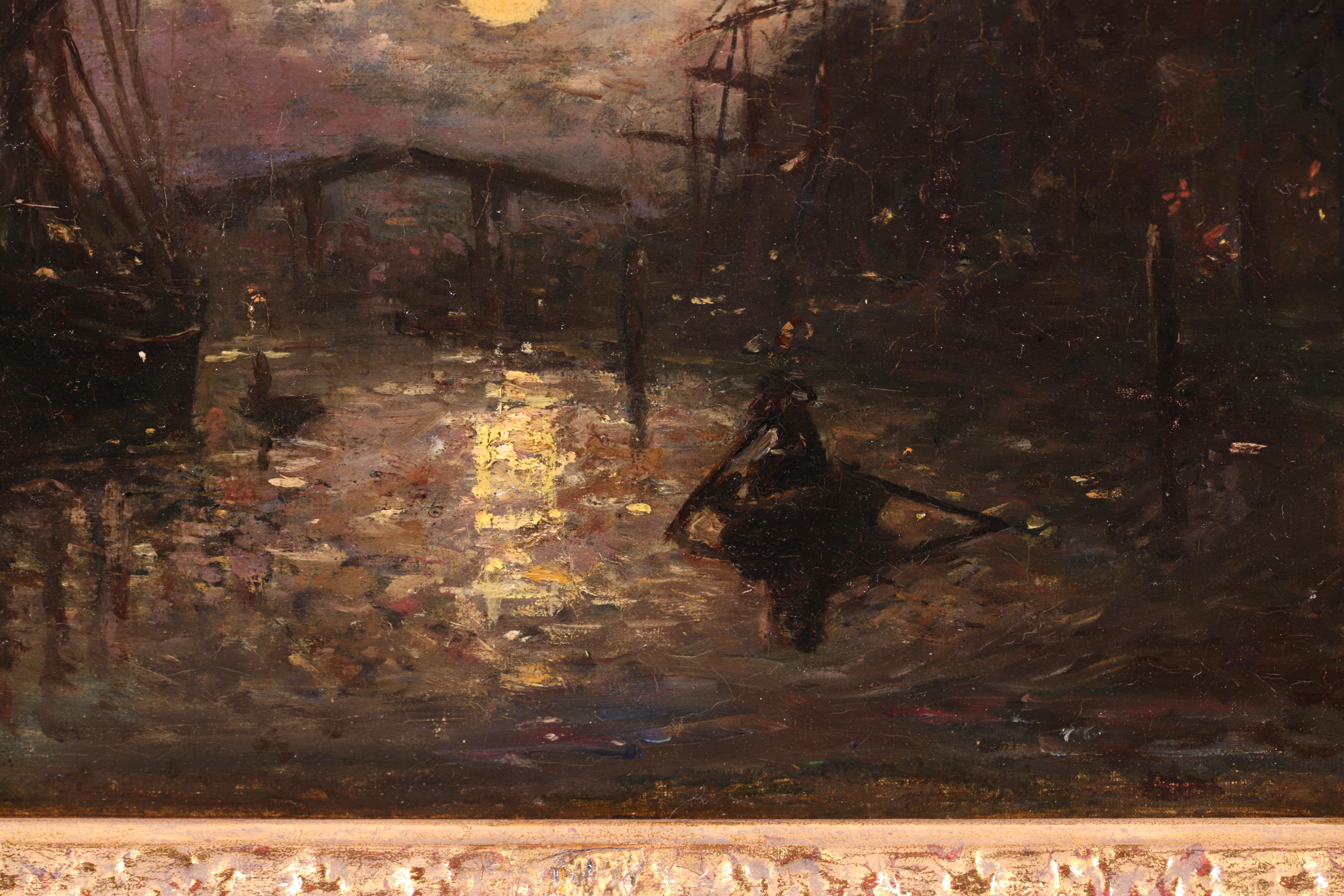 Bateaux sur le Canal - Paysage impressionniste Huile de Johan Barthold Jongkind 11