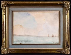 Marsella - Paisaje costero Acuarela impresionista - Johan Barthold Jongkind