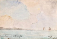 Marseille – Coastal Landscape Impressionistisches Aquarell – Johan Barthold Jongkind