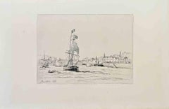 Entrée du Port de Honfleur - Etching by Jongkind - 1863