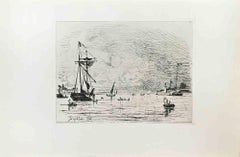 Sortie du Port de Honfleur - Etching by Johan B. Jongkind - 1864