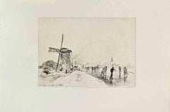 Vue de la ville de Maasluis - Etching by Johan Barthold Jongkind - 1864