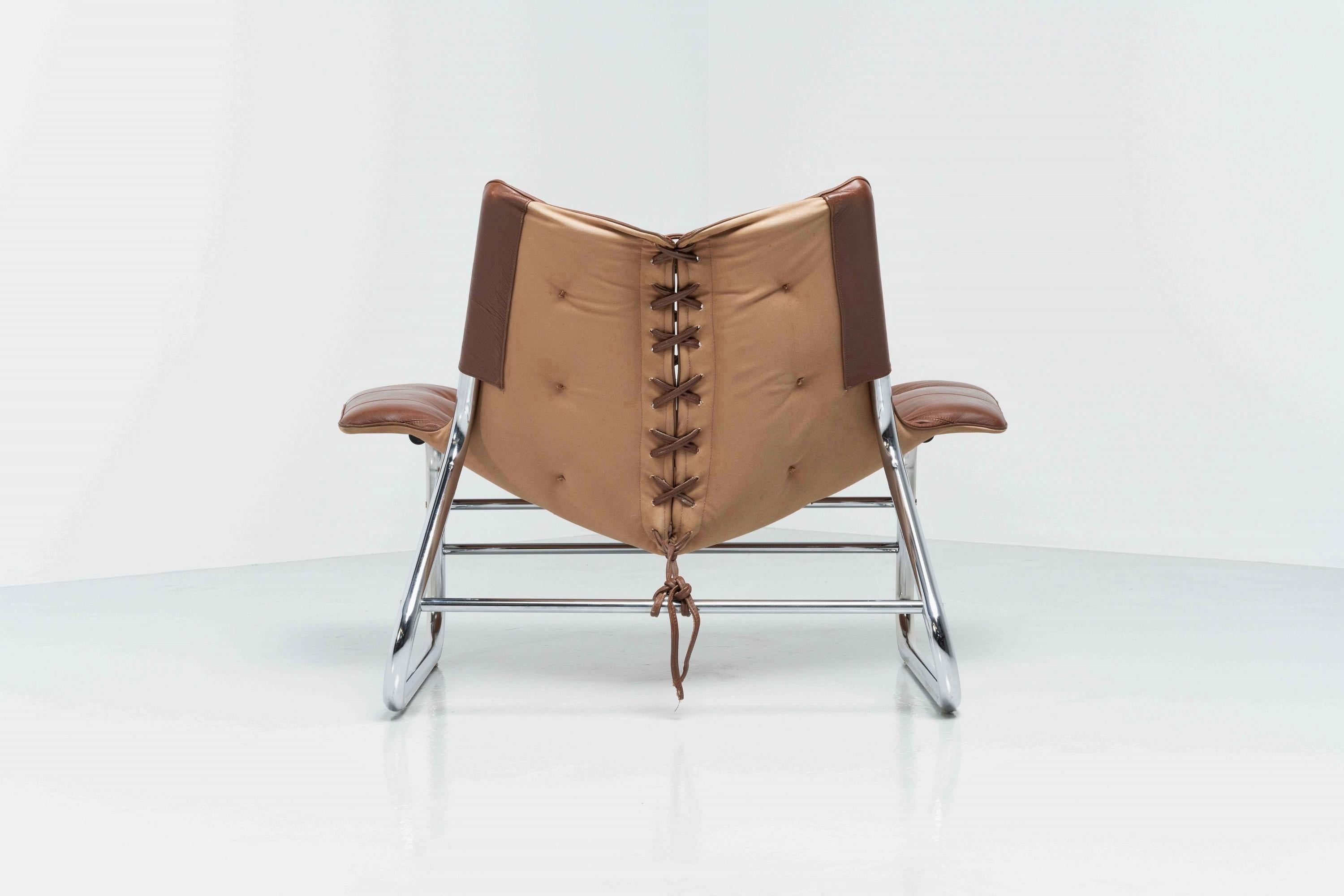 Scandinavian Modern Johan Bertil Corset Lounge Chair Swed-Form Sweden 1970 For Sale