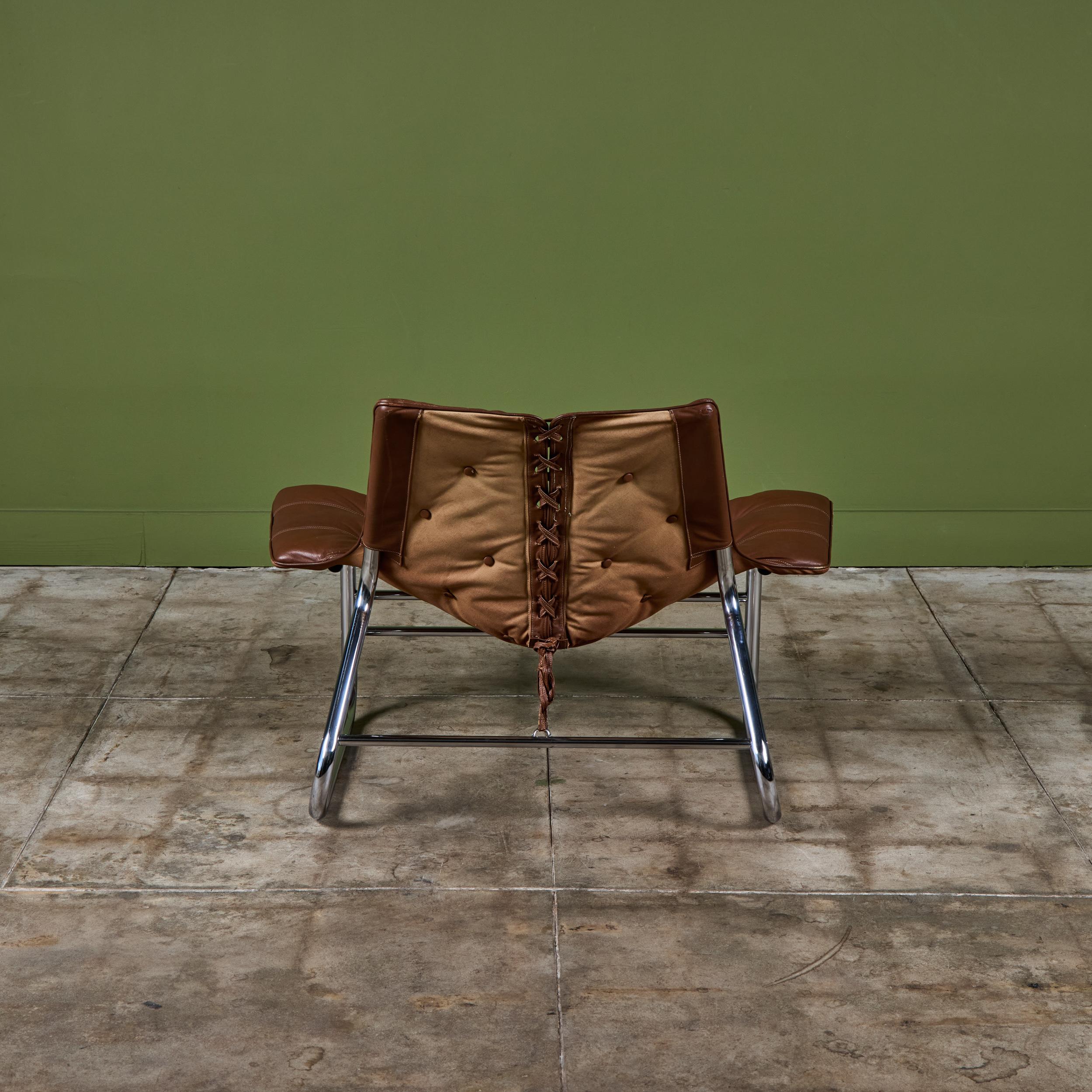 Cuir Johan Bertil Häggström Corset Lounge Chair for  Swed-Form en vente