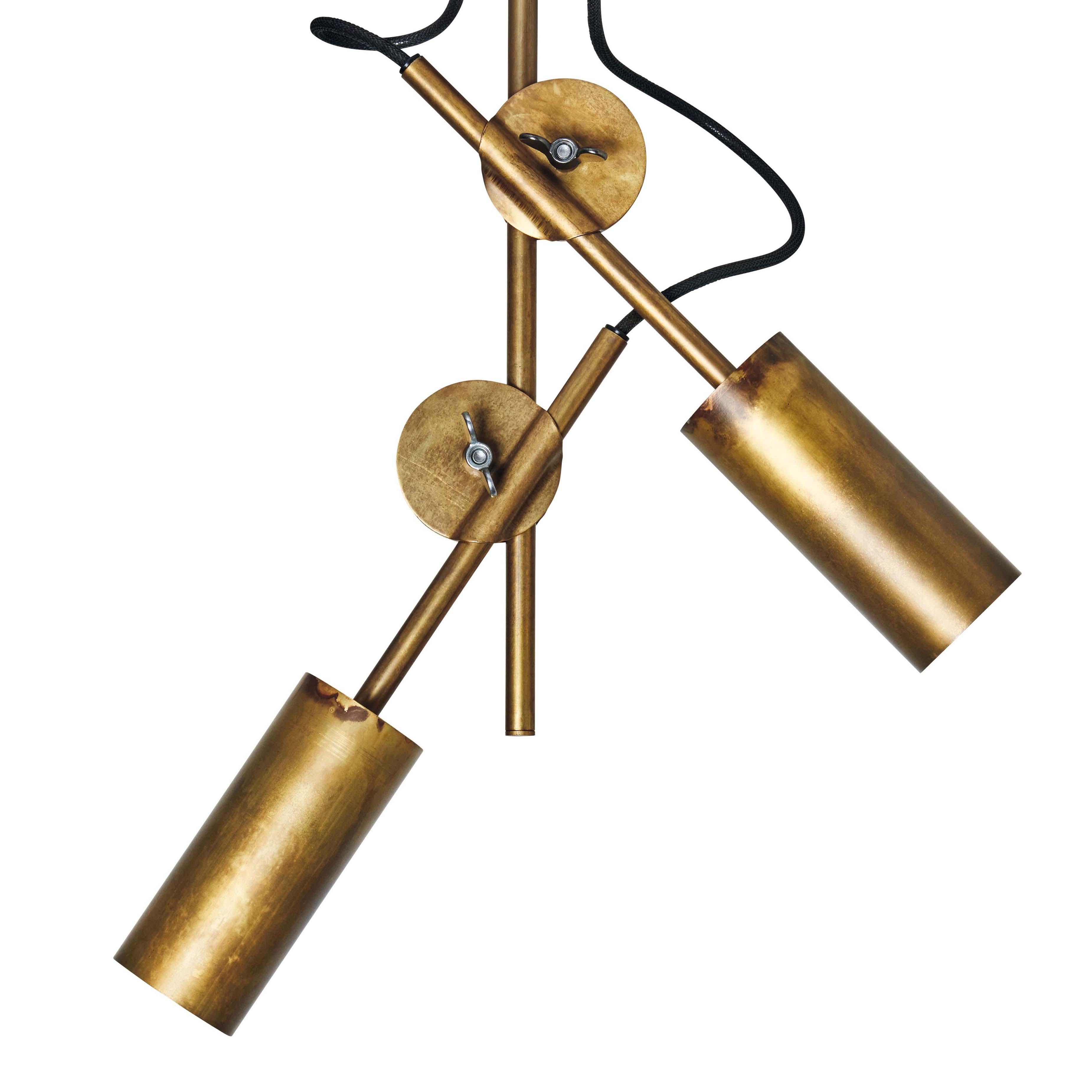 Scandinavian Modern Johan Carpner 3452-6 Stav Spot 2 Brass Ceiling Lamp by Konsthantverk For Sale