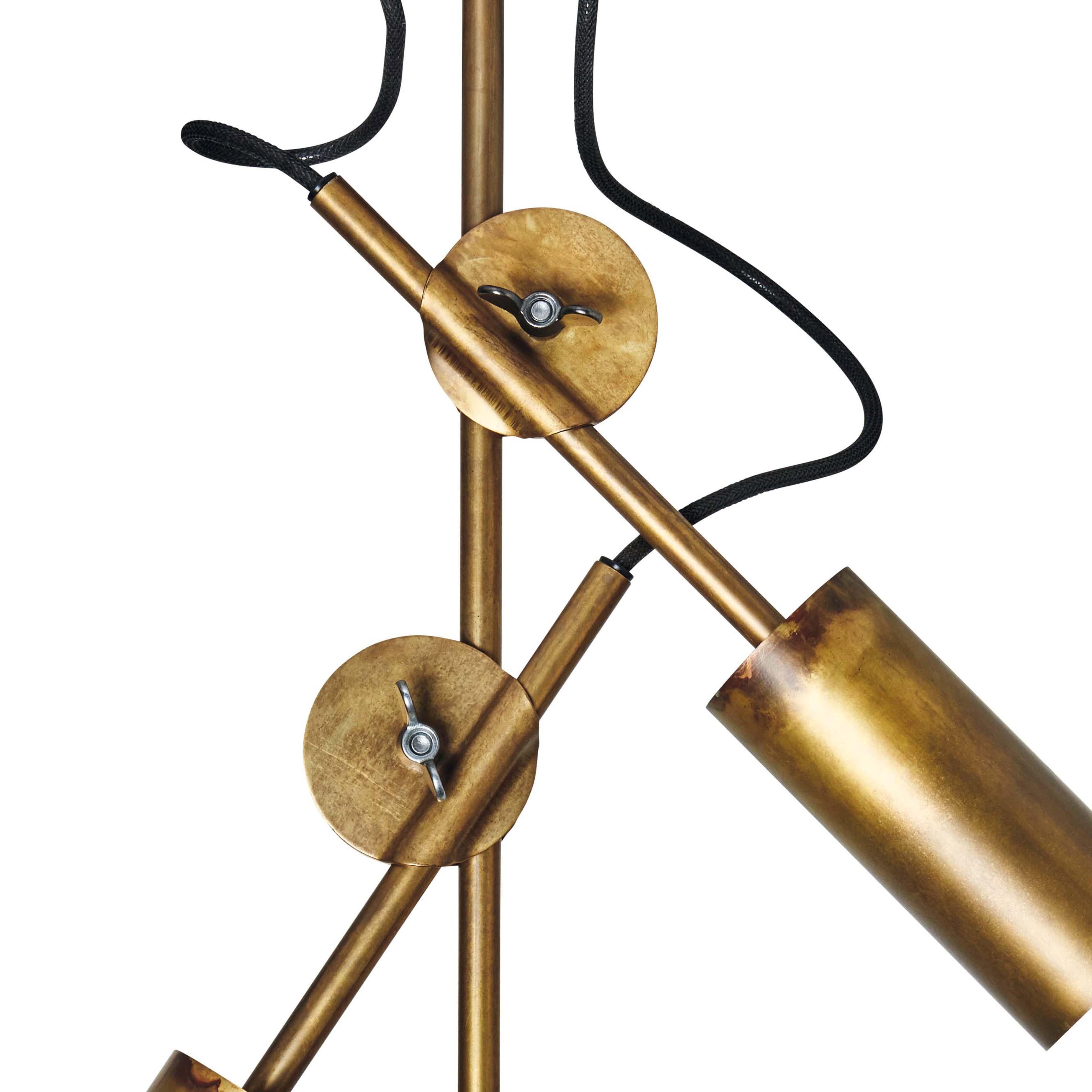 Swedish Johan Carpner 3452-6 Stav Spot 2 Brass Ceiling Lamp by Konsthantverk For Sale