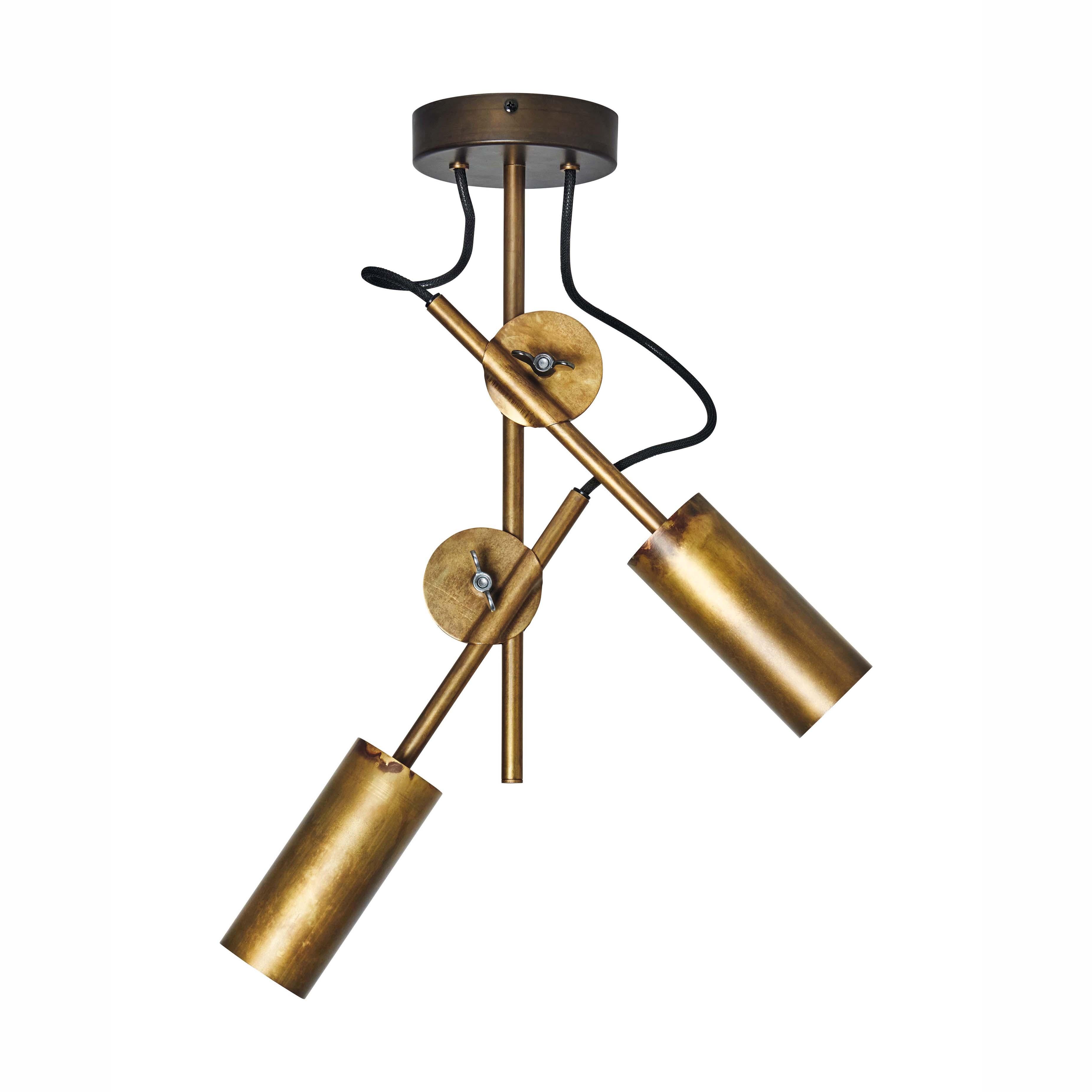 Johan Carpner 3452-6 Stav Spot 2 Brass Ceiling Lamp by Konsthantverk For Sale 1