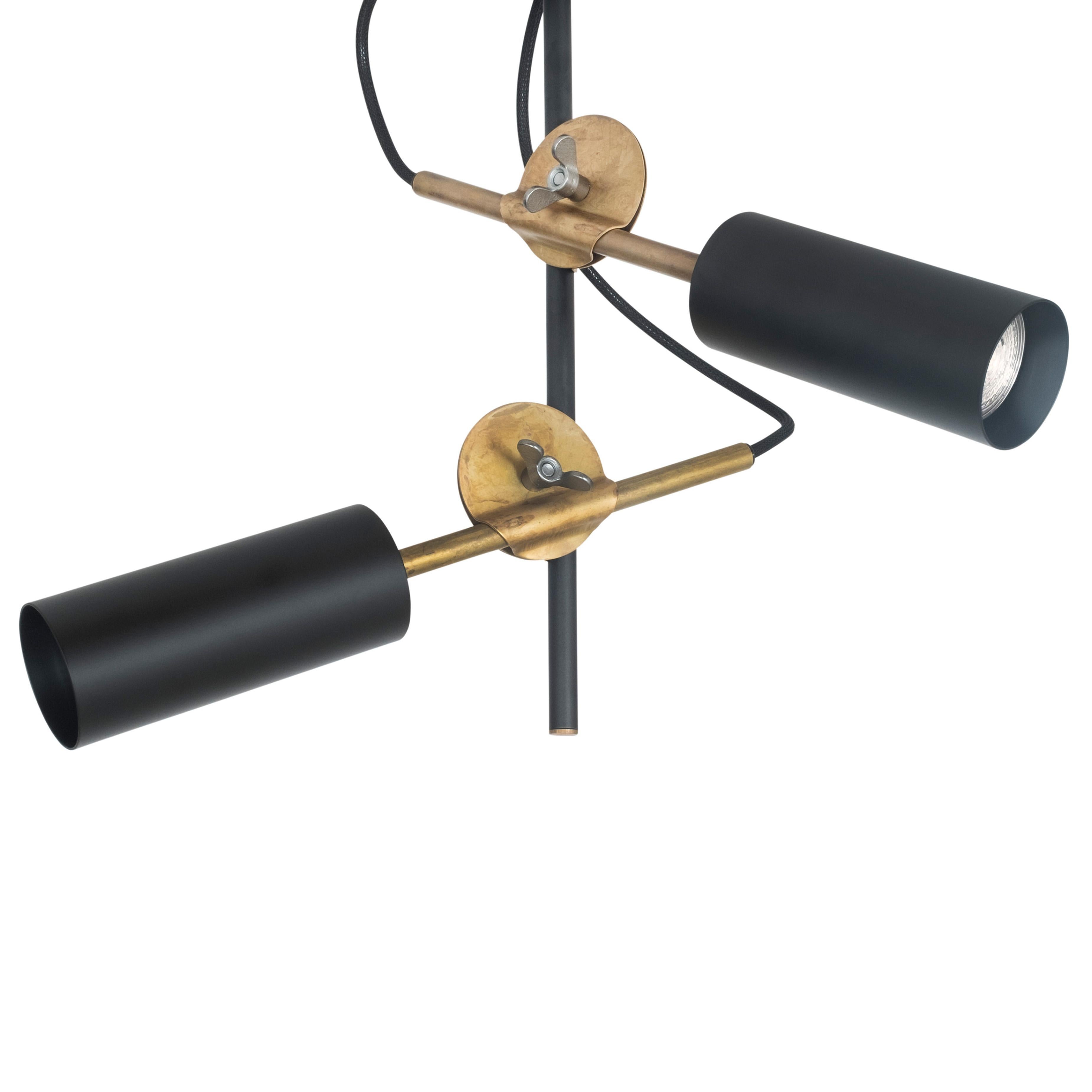 Johan Carpner 3452-8 STAV SPOT 2 Brass Ceiling Lamp by Konsthantverk In New Condition For Sale In Barcelona, Barcelona