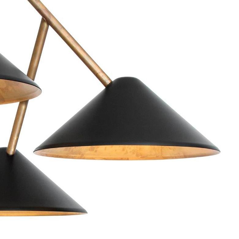 Scandinavian Modern Johan Carpner Grenverk Black Brass Ceiling Lamp by Konsthantverk Tyringe For Sale