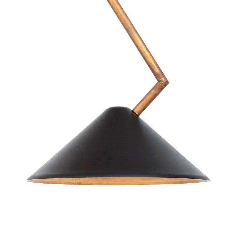 Contemporary Johan Carpner Grenverk Black Brass Ceiling Lamp by Konsthantverk Tyringe For Sale
