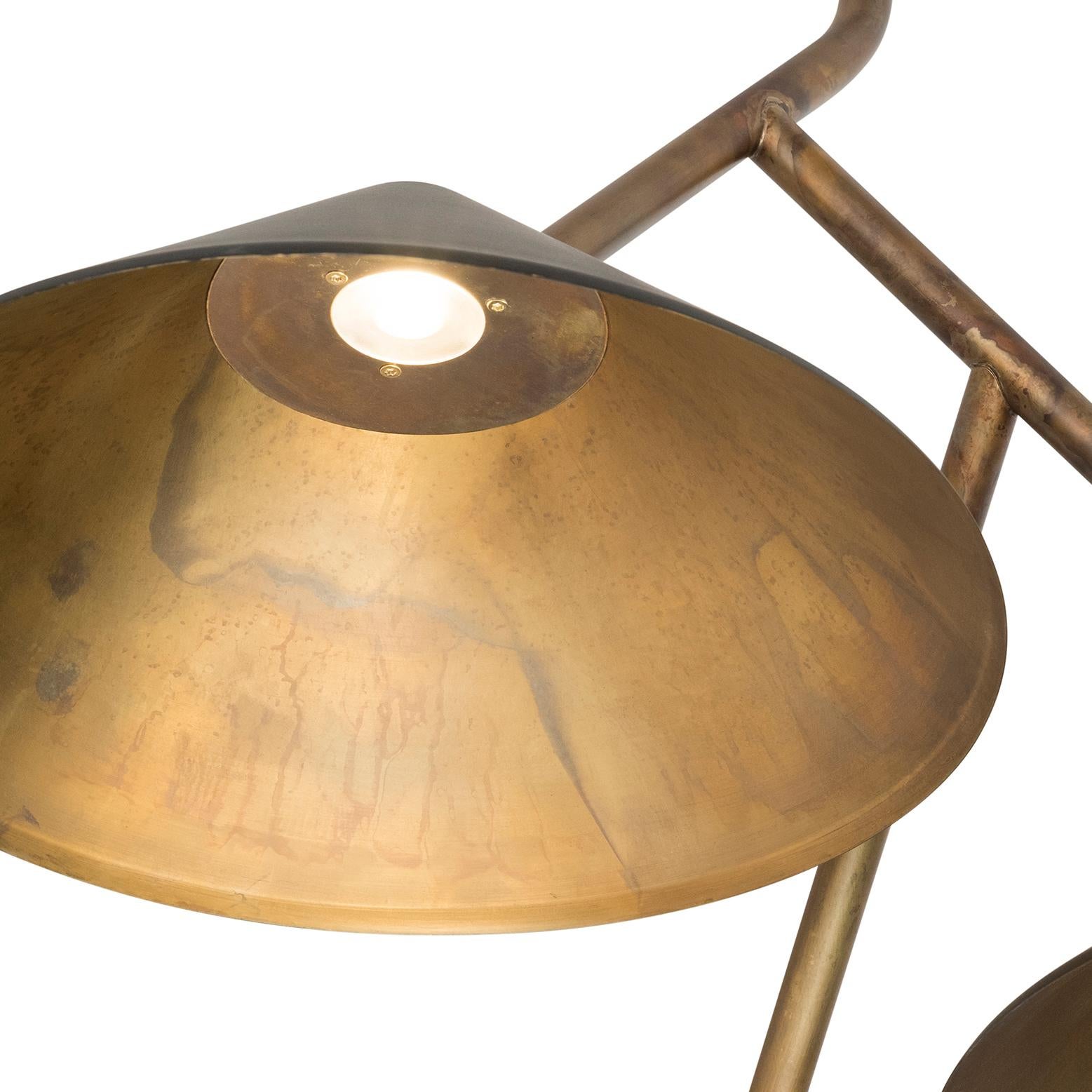 Johan Carpner Grenverk Black Brass Ceiling Lamp by Konsthantverk Tyringe For Sale 1