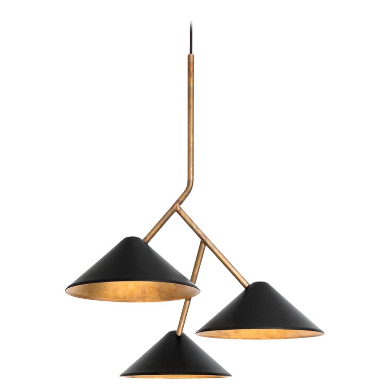 Johan Carpner Grenverk Black Brass Ceiling Lamp by Konsthantverk Tyringe  For Sale at 1stDibs