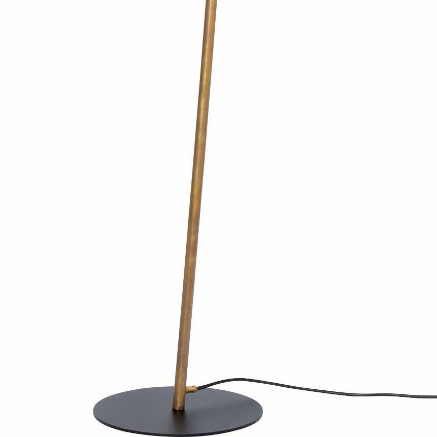 Scandinavian Modern Johan Carpner Grenverk Black Raw Brass Floor Lamp by Konsthantverk For Sale