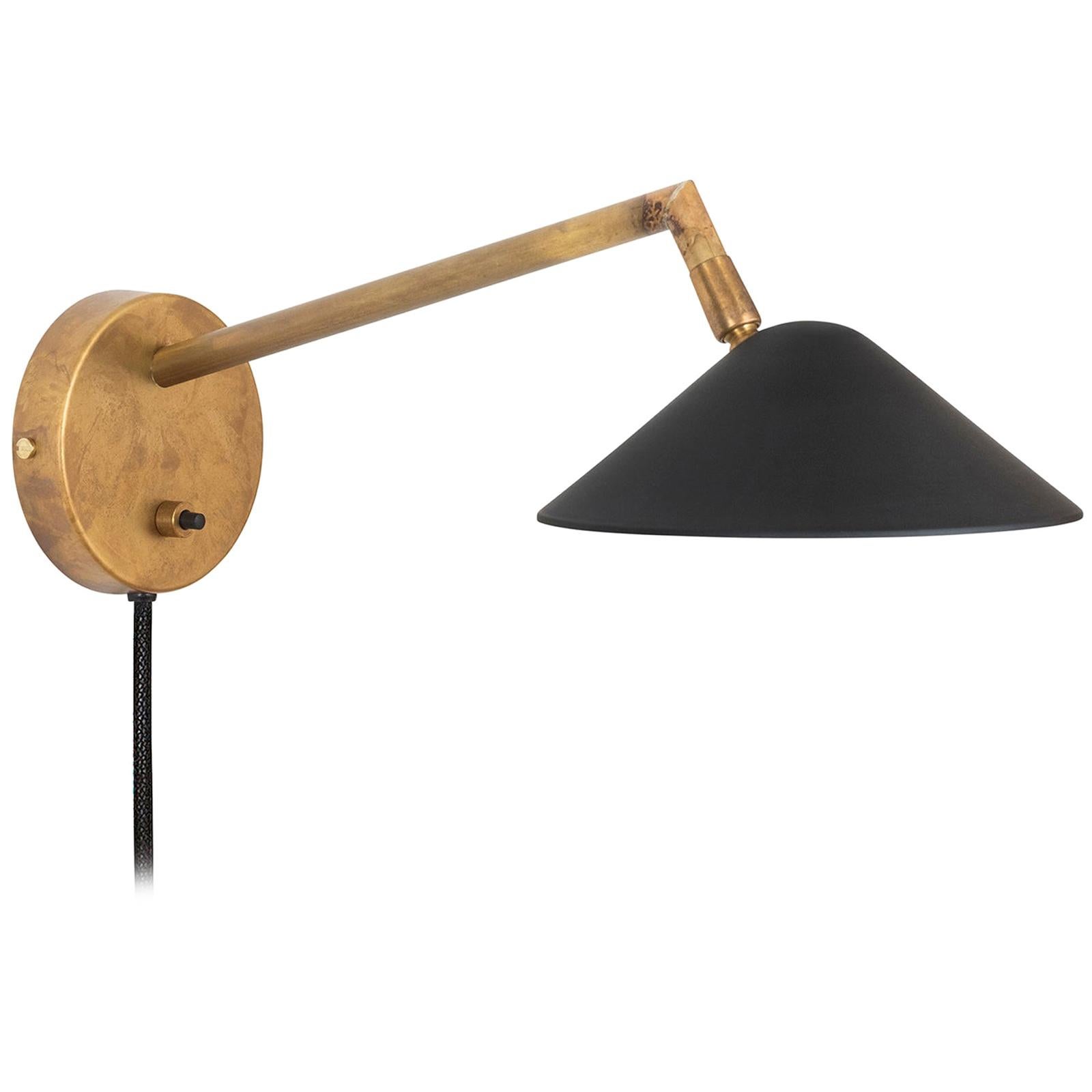Johan Carpner Grenverk Raw Brass Long Wall Lamp by Konsthantverk
