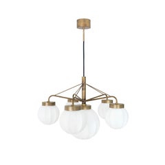 Johan Carpner Klyfta 6L Raw Brass Ceiling Lamp by Konsthantverk