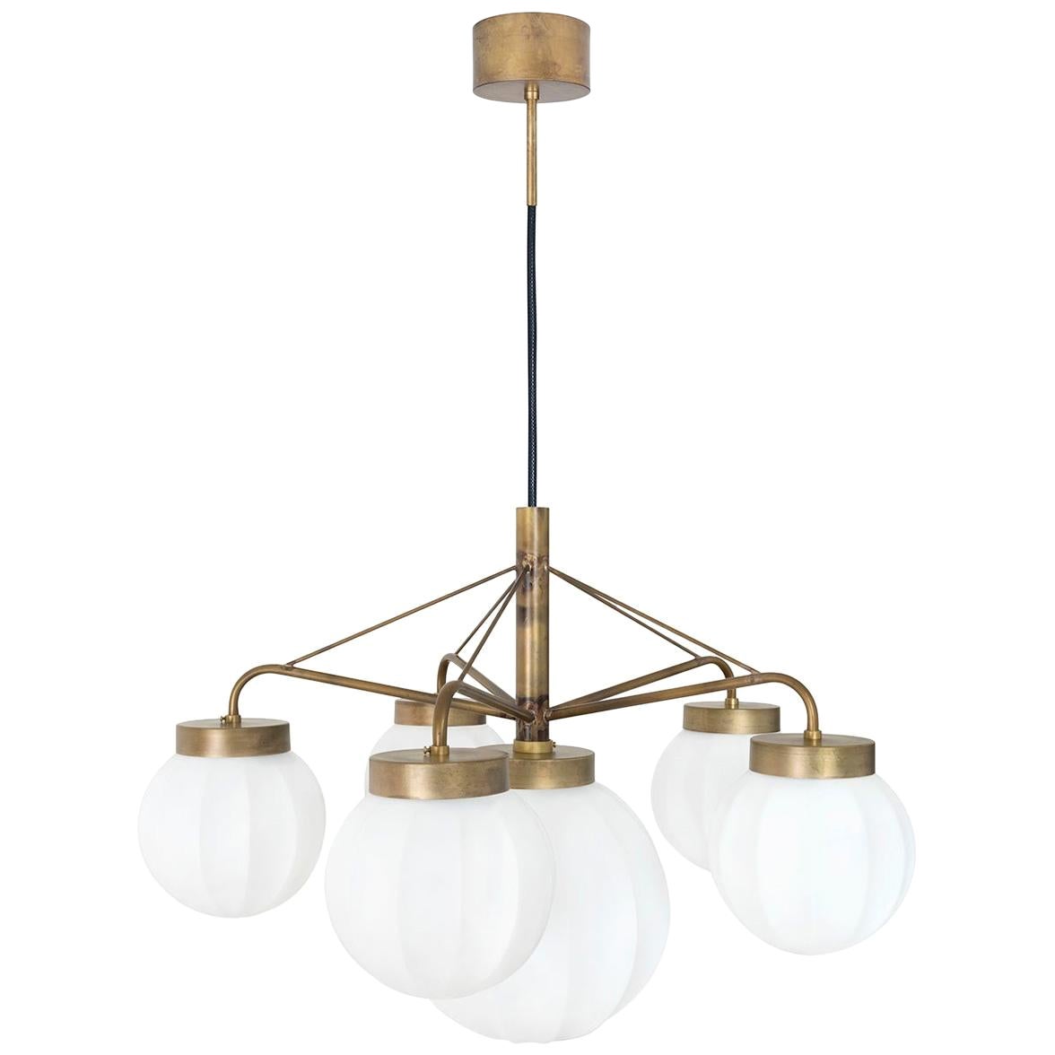 Johan Carpner Klyfta 6L Raw Brass Ceiling Lamp by Konsthantverk