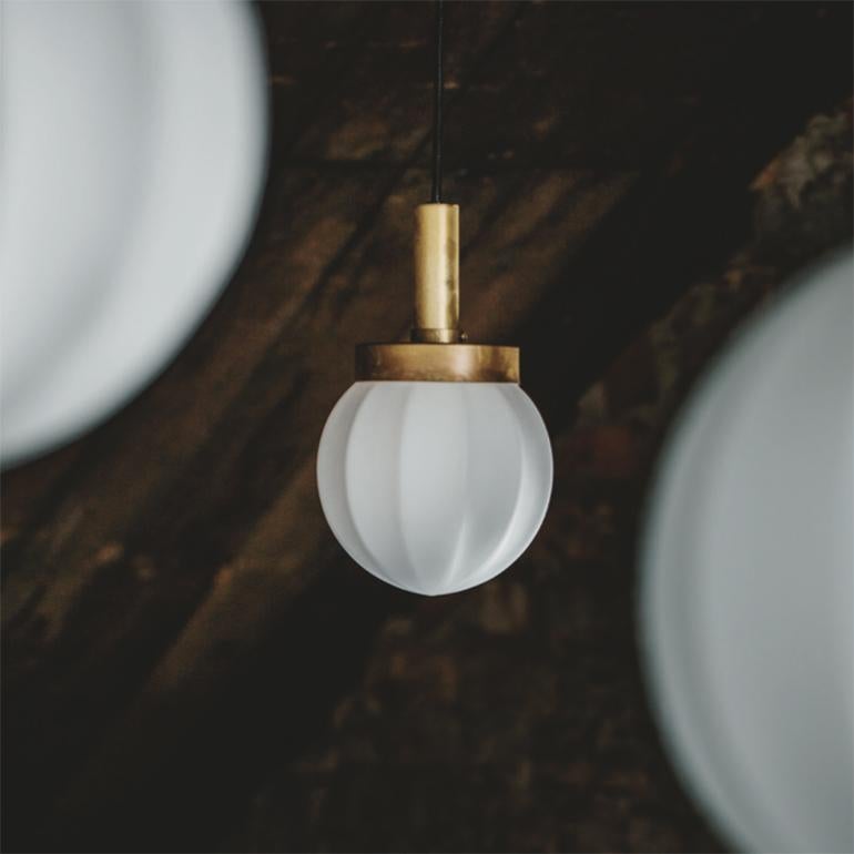 Swedish Johan Carpner Klyfta Medium Raw Brass Ceiling Lamp by Konsthantverk For Sale