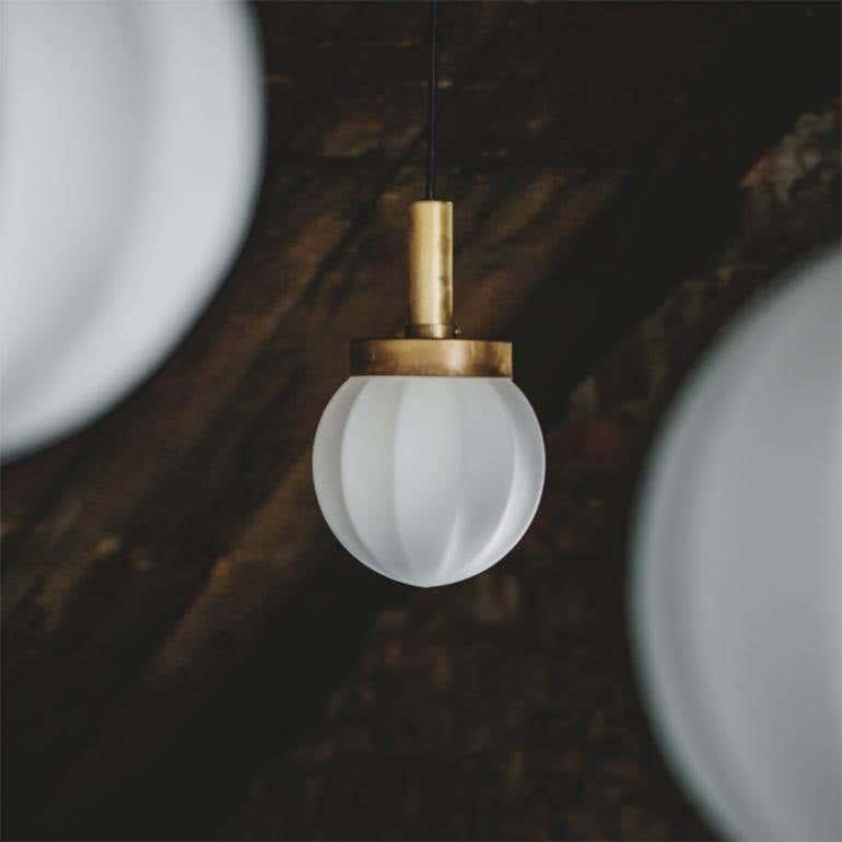 Contemporary Johan Carpner Klyfta Small Raw Brass Ceiling Lamp by Konsthantverk For Sale