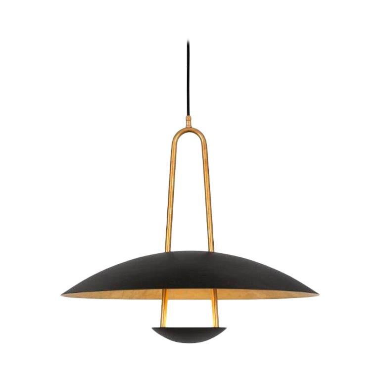 Johan Carpner Satellit 55 Brass Black Celing Lamp by Konsthantverk For Sale