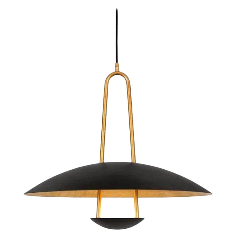 Johan Carpner Satellit 55 Brass Black Celling Lamp di Konsthantverk in vendita