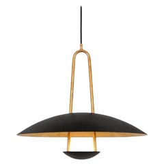 Johan Carpner Satellit 55 Brass Black Celling Lamp di Konsthantverk
