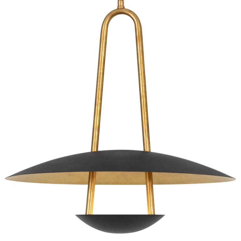 Modern Johan Carpner Satellite 40 Ceiling Brass Black Lamp by Konsthantverk For Sale
