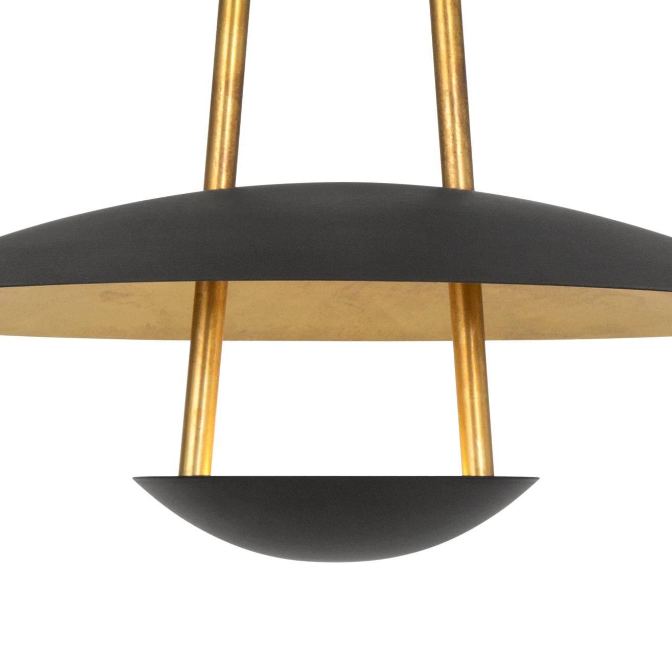 Modern Johan Carpner Satellite 40 Ceiling Brass Black Lamp by Konsthantverk For Sale